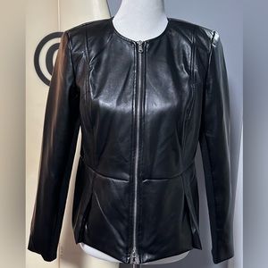 Tamari faux leather peplum jacket